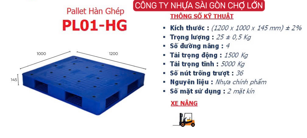 Pallet nhựa hàn ghép PL01-HG
