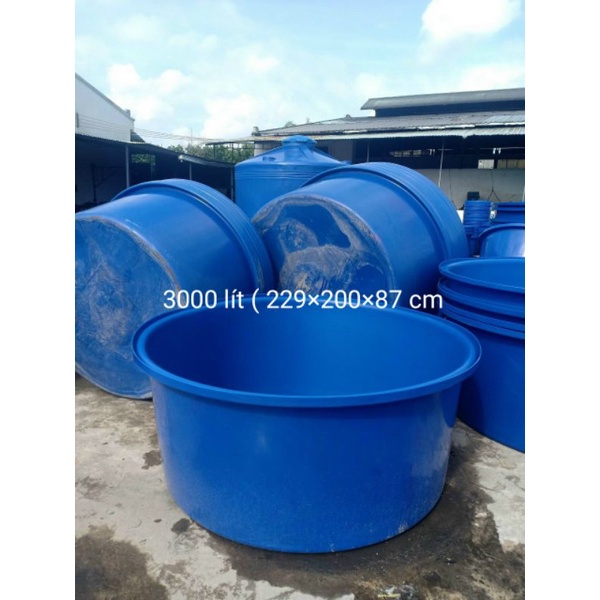 Thùng nhựa tròn nuôi cá và đựng hoá chất (3000 lít,2000 lít,1500 lít,1000 lít,750 lít)