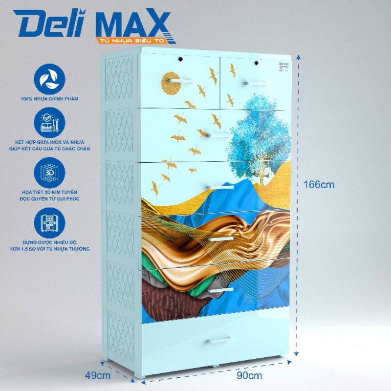 Tủ DELI MAX 6 tầng và 5 tầng cao cấp ( ngang 9 tấc)