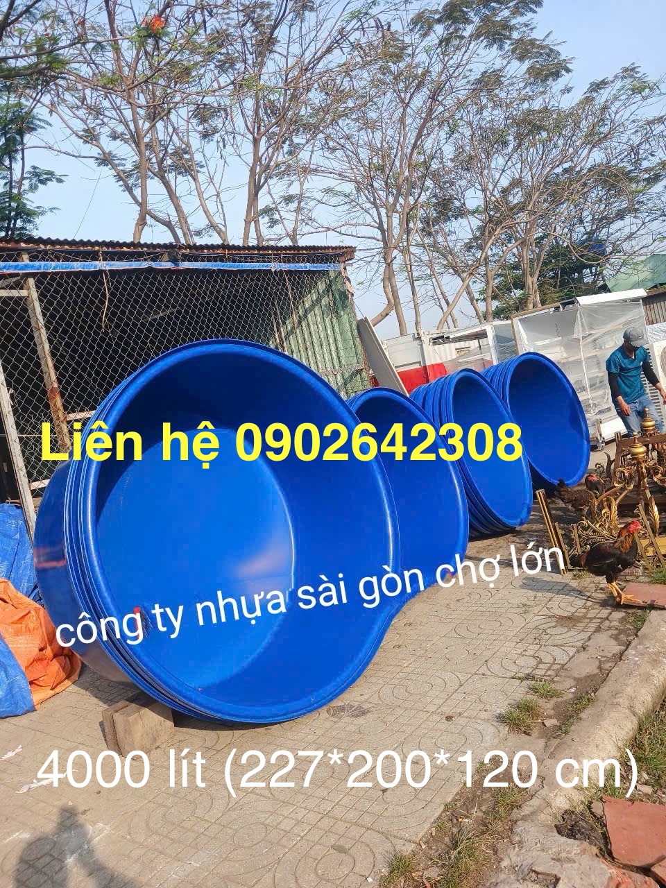 Tank  tròn nuôi cá koi 4000 lít (227*200*120 cm)
