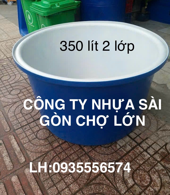 Thùng tròn nuôi cá 350 lít (1 lớp và 2 lớp)