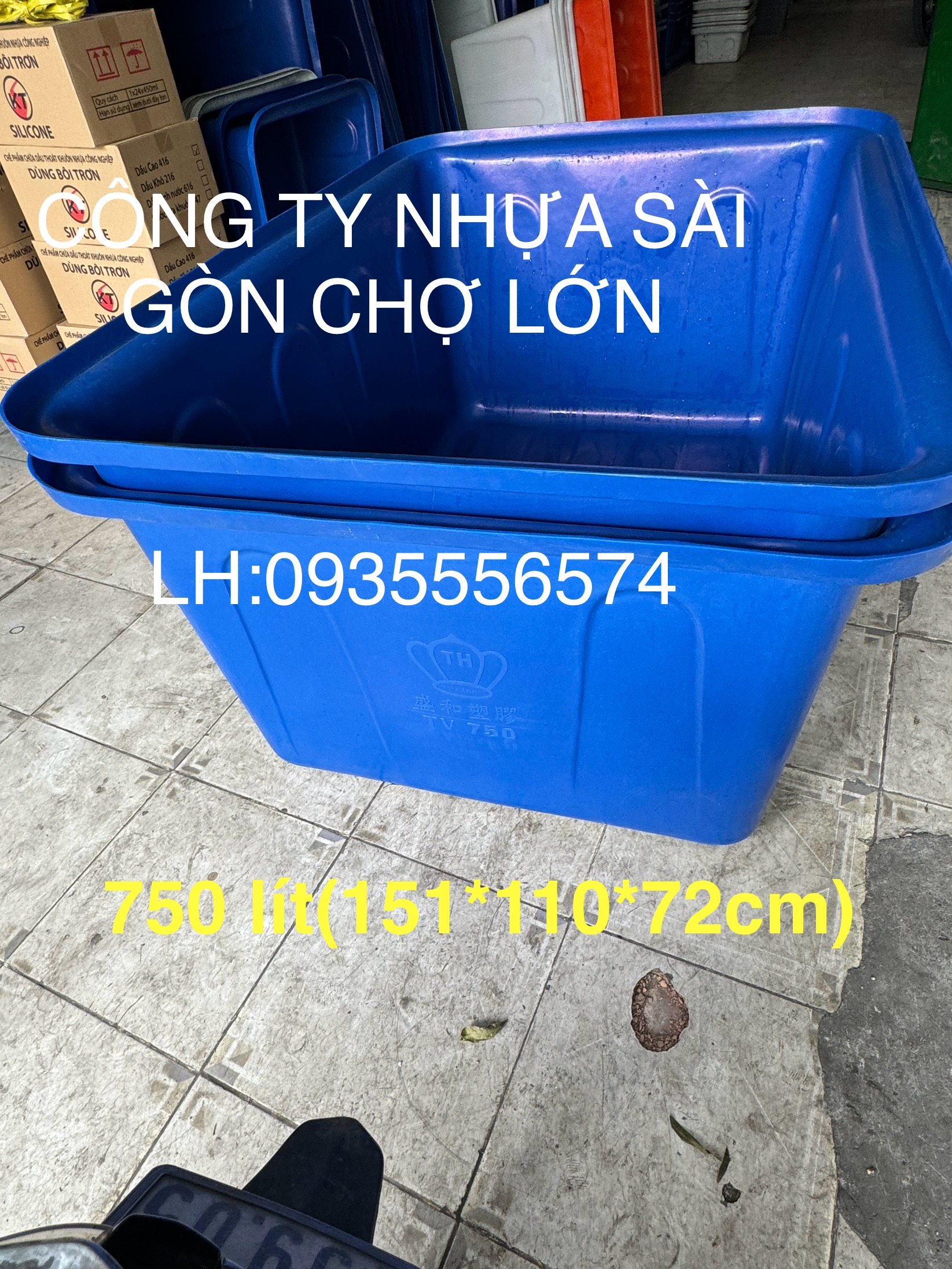 Thùng nhựa chữ Nhật nuôi cá 750 lít (1 lớp và 2 lớp)