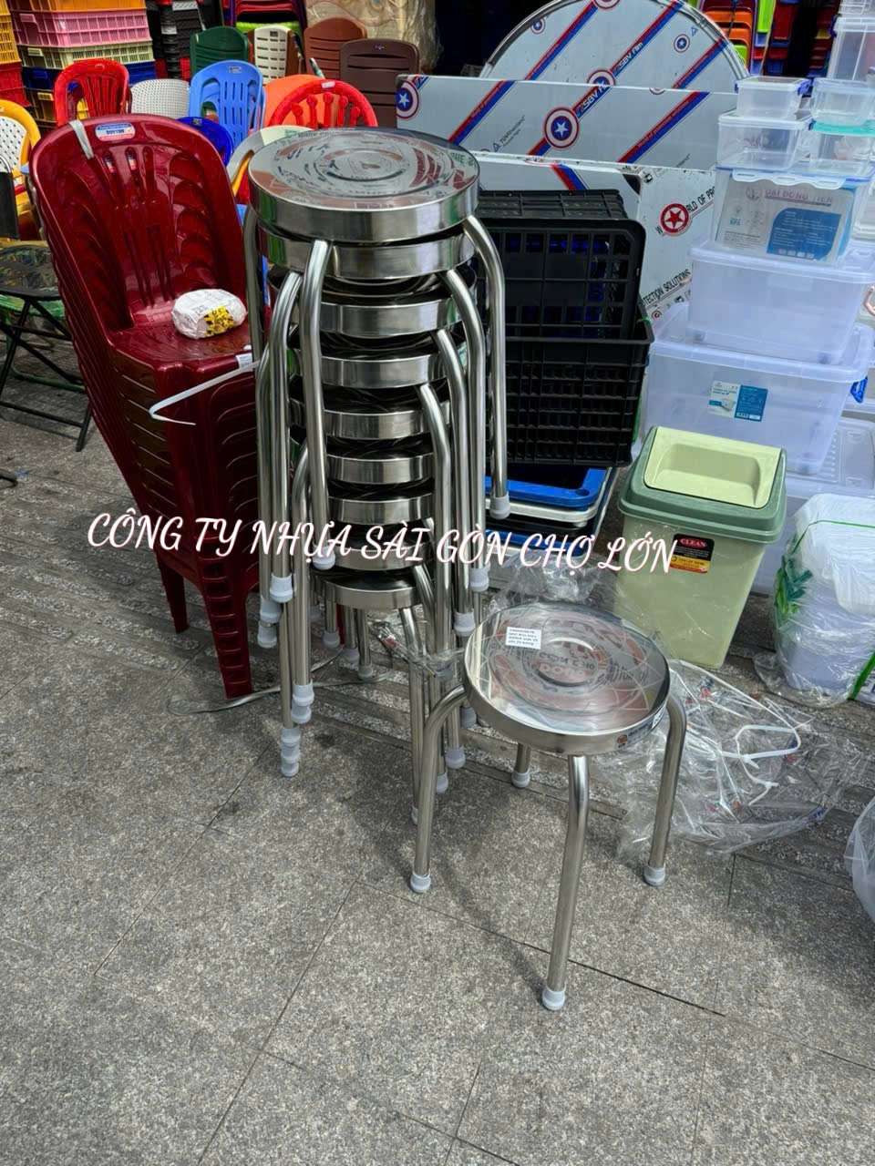 Ghế đẩu Inox DONA mặt 30 phi 25 bông 🌸
