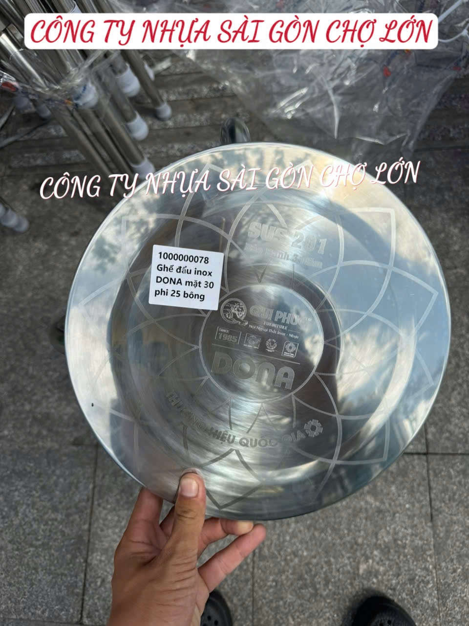 Ghế đẩu Inox DONA mặt 30 phi 25 bông 🌸
