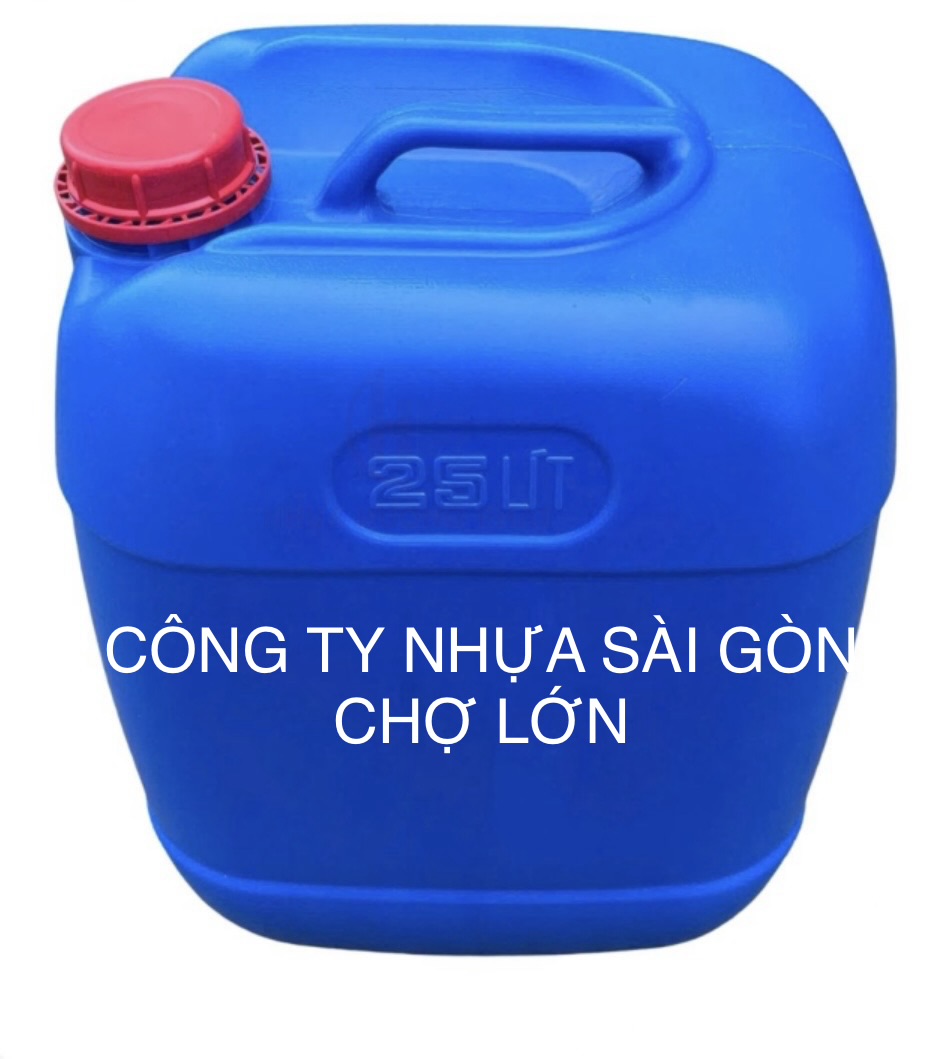 Can nhựa vuông 25 lít màu xanh và màu trắng cao cấp