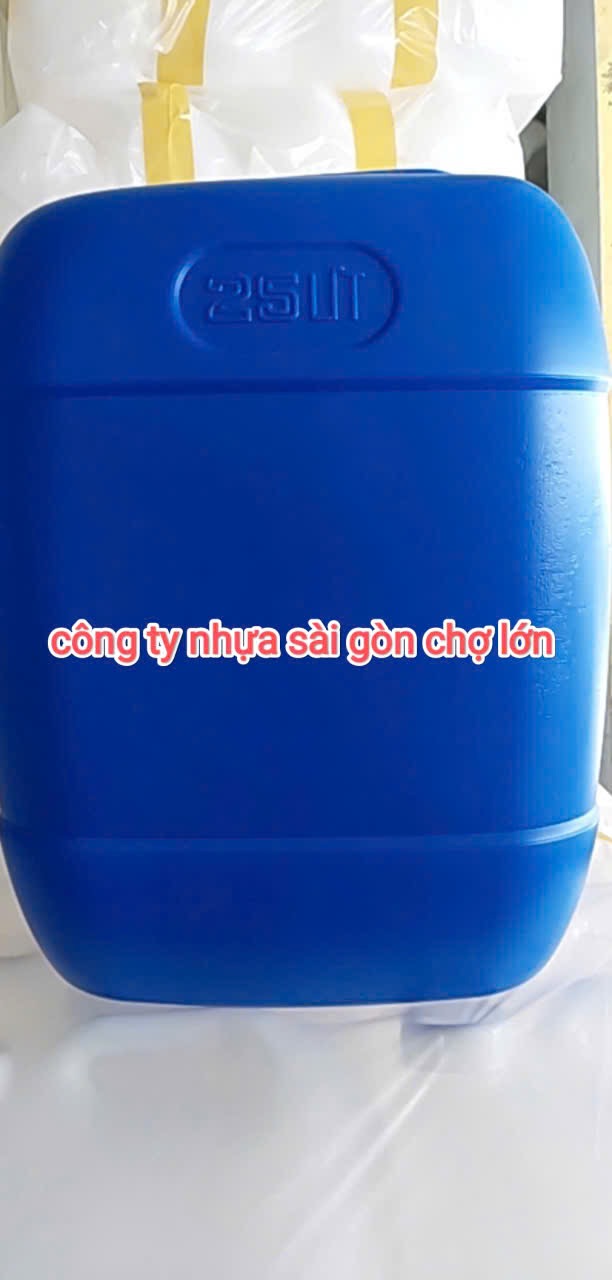 Can nhựa vuông 25 lít màu xanh và màu trắng cao cấp