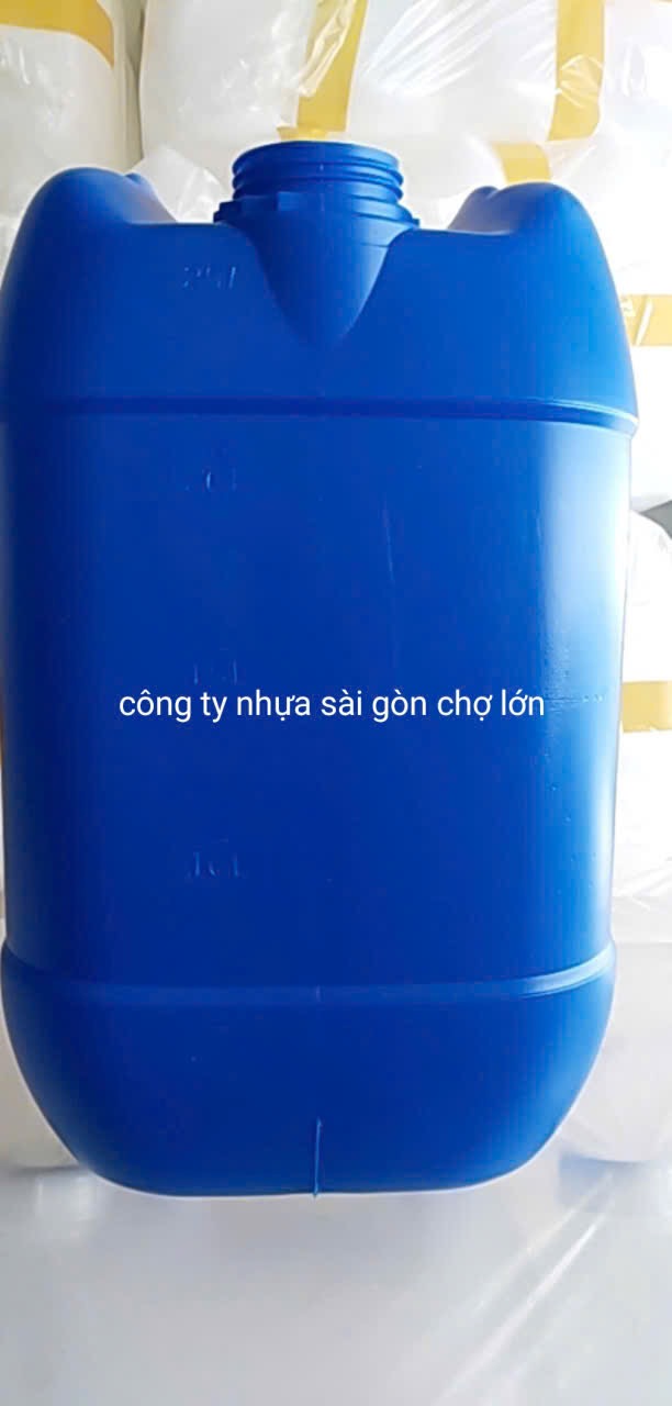 Can nhựa vuông 25 lít màu xanh và màu trắng cao cấp