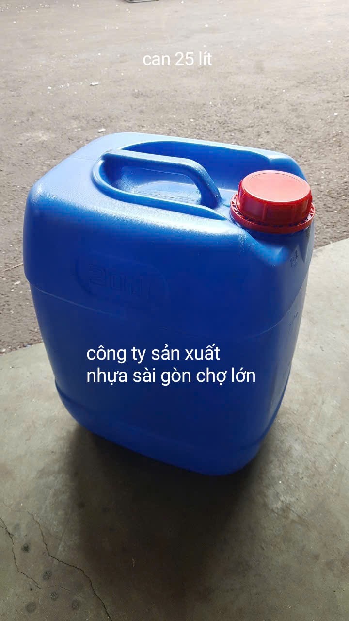 Can nhựa vuông 25 lít màu xanh và màu trắng cao cấp