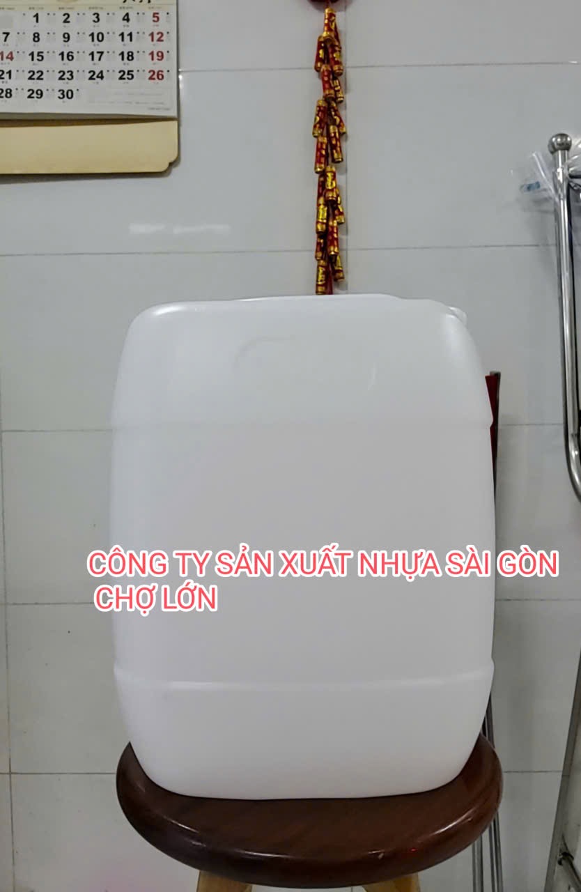 Can nhựa vuông 25 lít màu xanh và màu trắng cao cấp