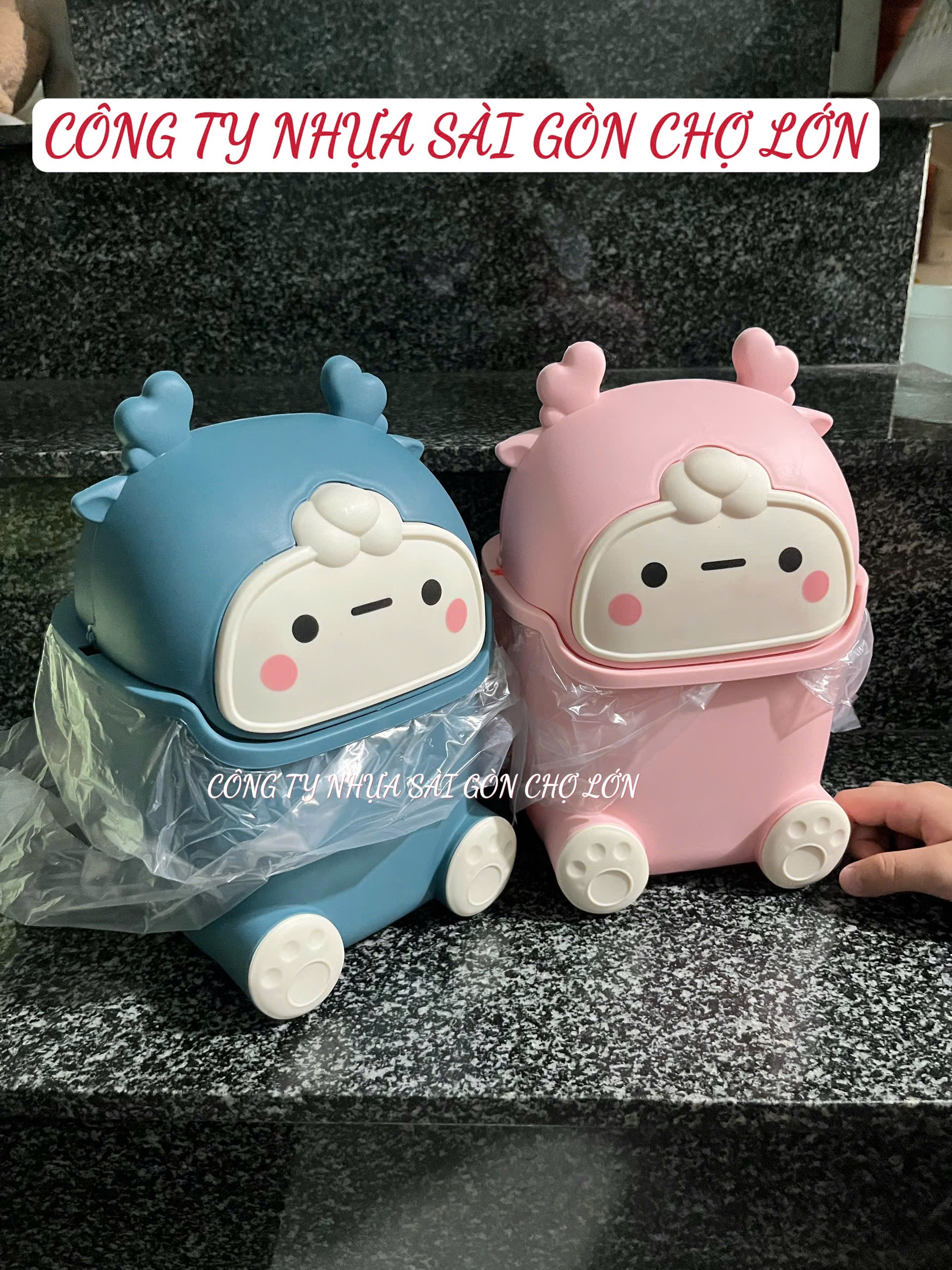 Thùng Rác MIni Dễ Thương Nhựa PP Bền Đẹp, Chống Thấm, Nhiều Màu Sắc - Thương Hiệu Vĩ Hưng🌸