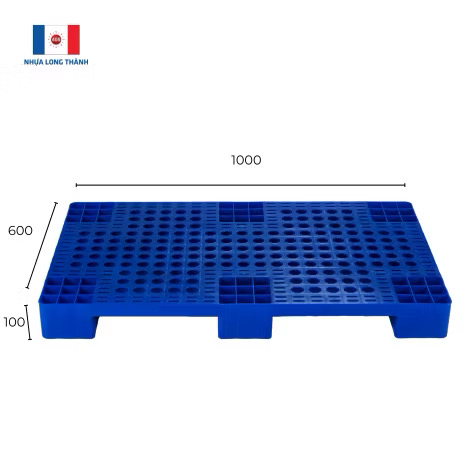 Pallet nhựa PL04-LS kích thước (L1000 x W600 x H100)mm ± 2%