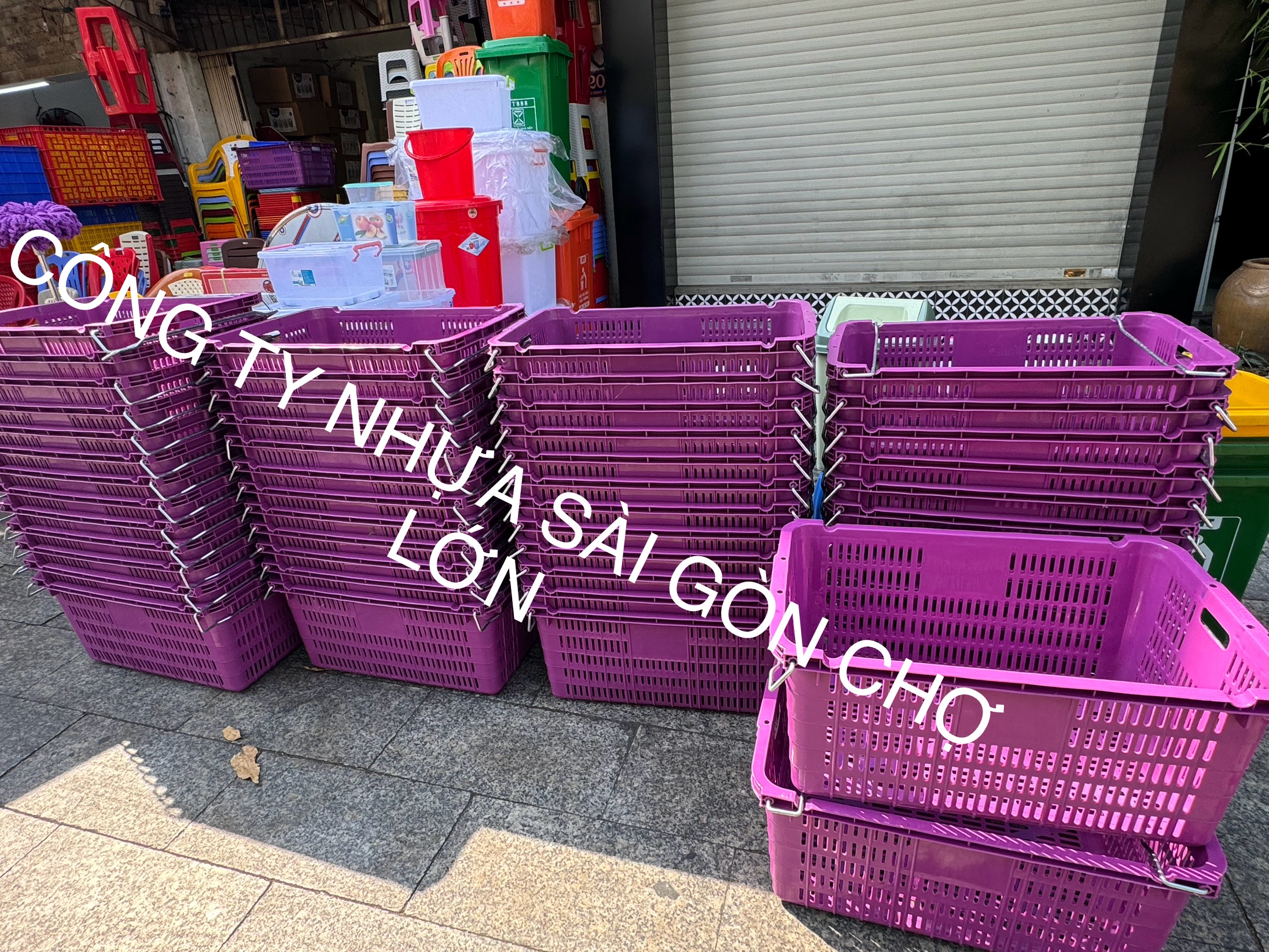Sóng quai sắt màu tím đựng thanh long