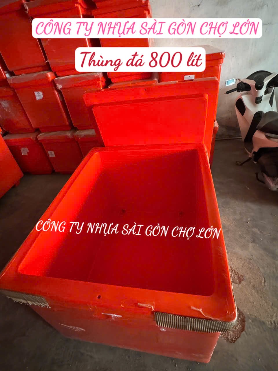 Thùng đá Thái Lan 800 lít hoa sen có chân nhập khẩu