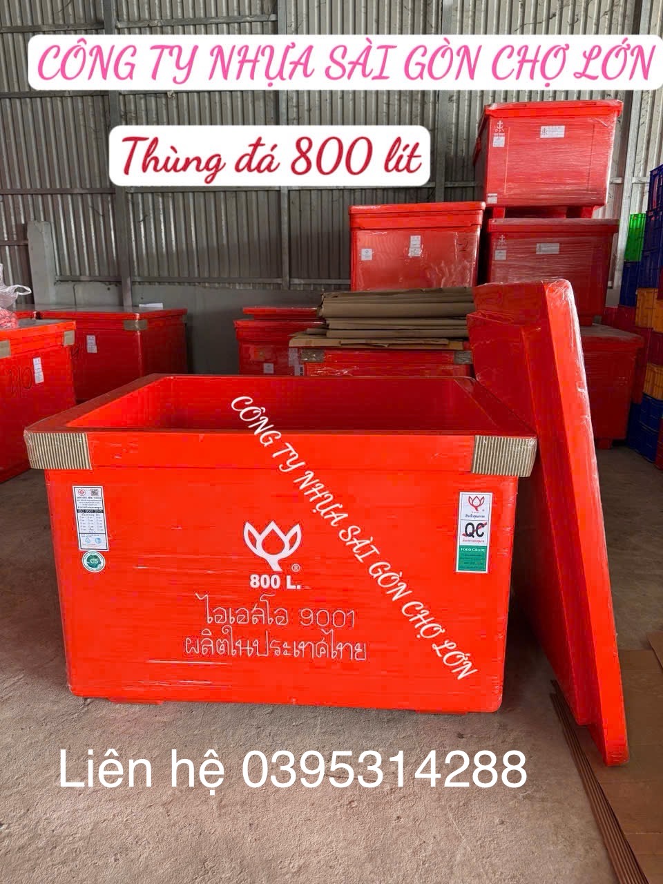 Thùng đá Thái Lan 800 lít hoa sen có chân nhập khẩu