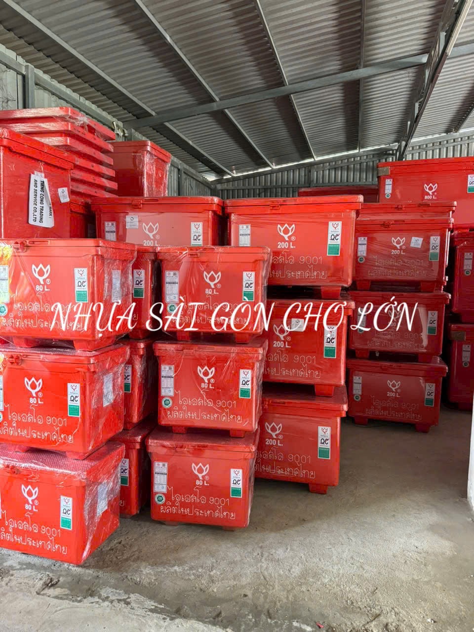 Thùng đá Thái Lan 200 lít nhập khẩu hoa sen bản lề