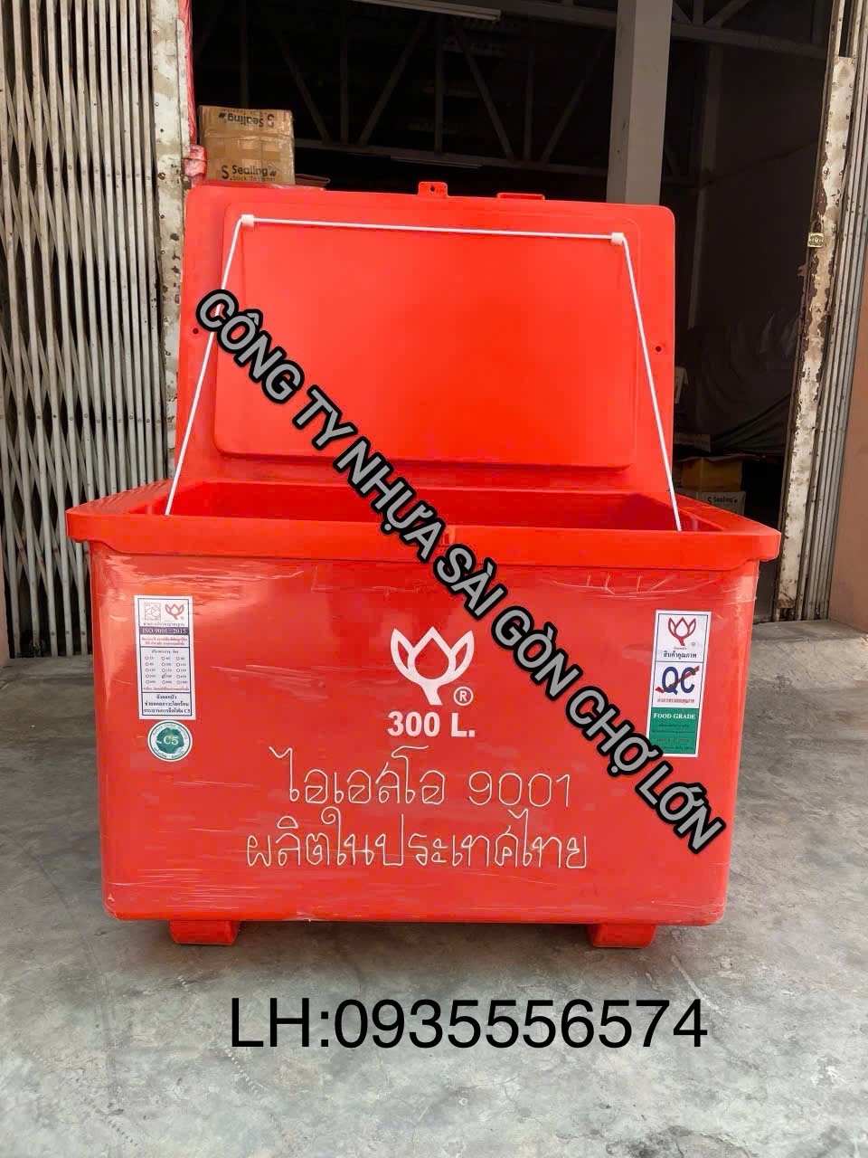 Thùng đá Thái Lan 200 lít nhập khẩu hoa sen bản lề