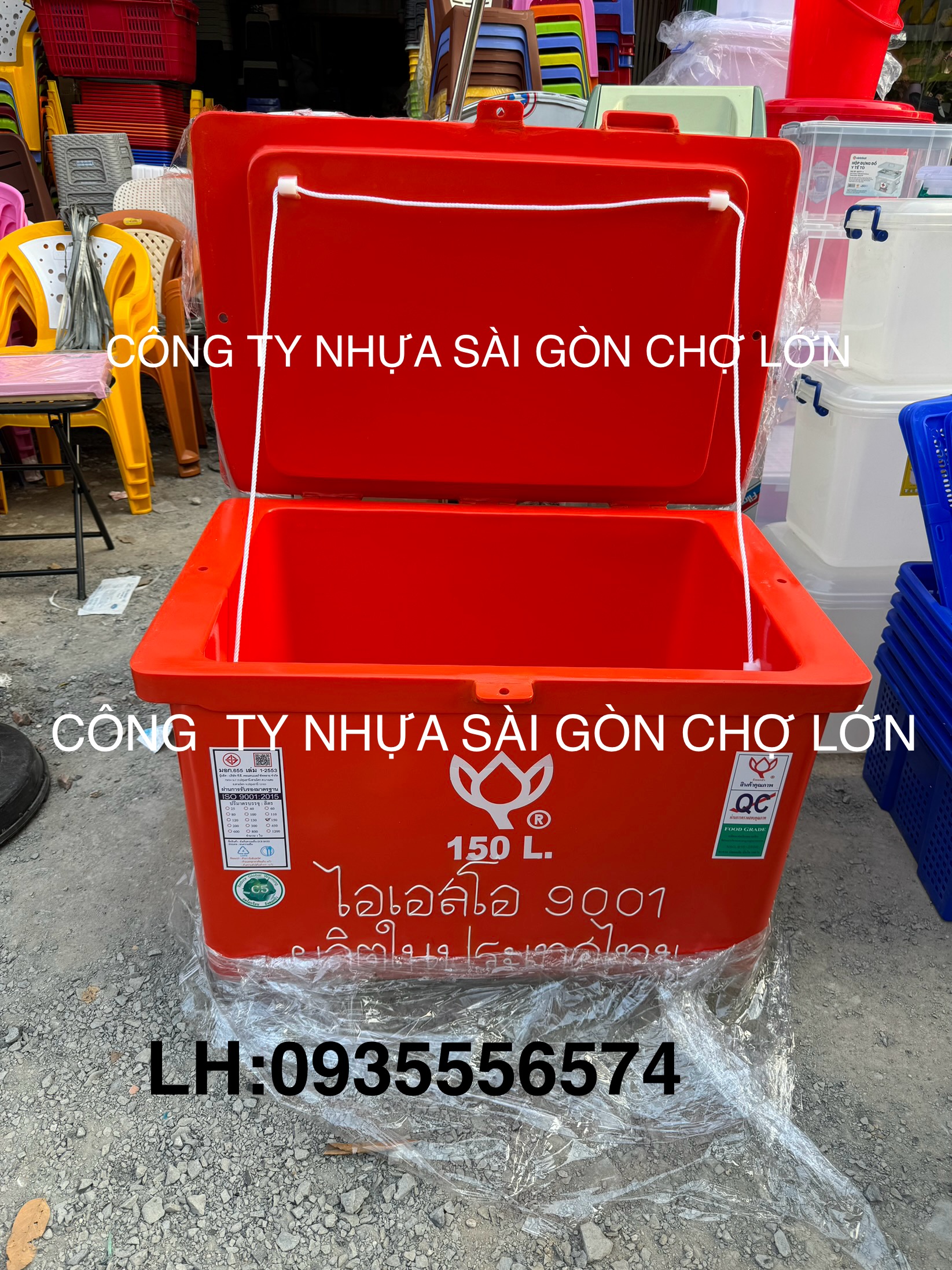 Thùng đá Thái Lan 150 lít nhập khẩu hoa sen