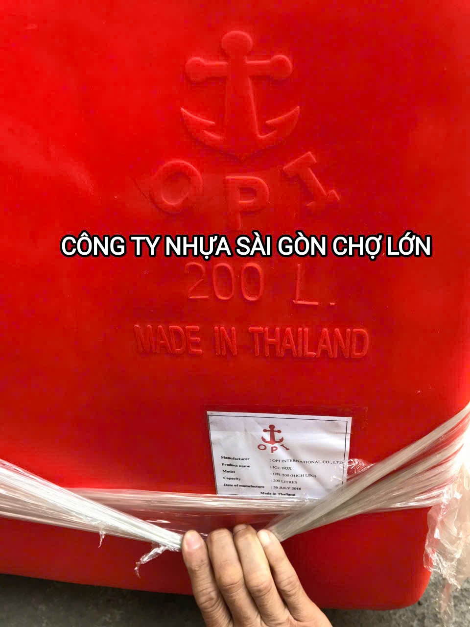 Thùng đá thái Lan 200 lít nhập khẩu mũi neo có bản lề