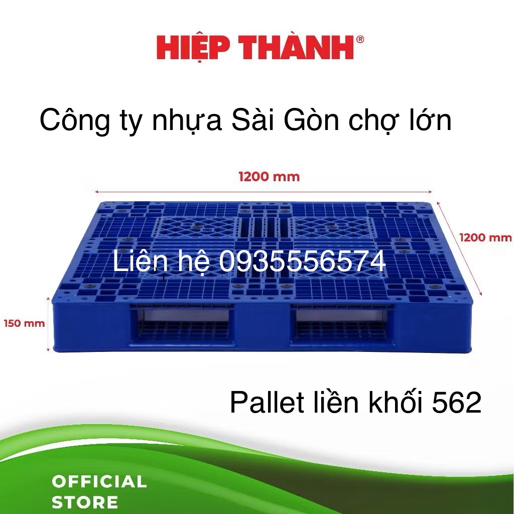 Pallet vuông liền khối 562 (1200*1200*150mm) chính hãng hiệp thành