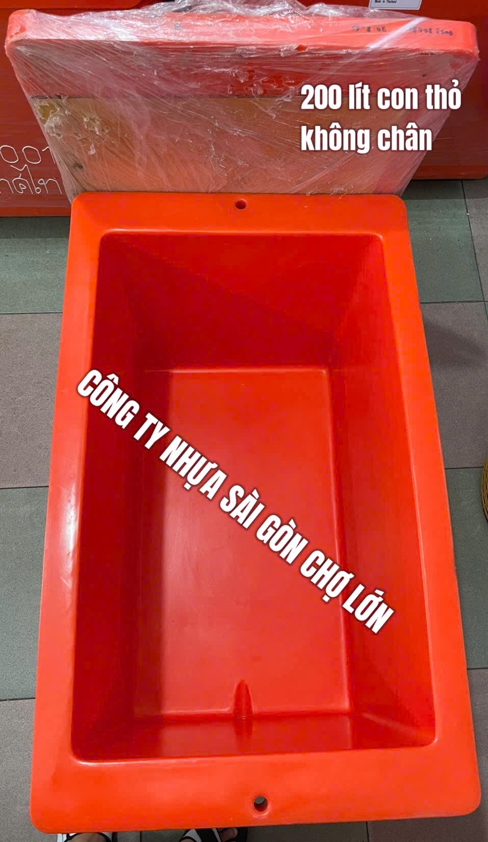 Thùng đá Thái Lan 200 lít con thỏ không chân nắp rời ( nhập khẩu chính ngạch)