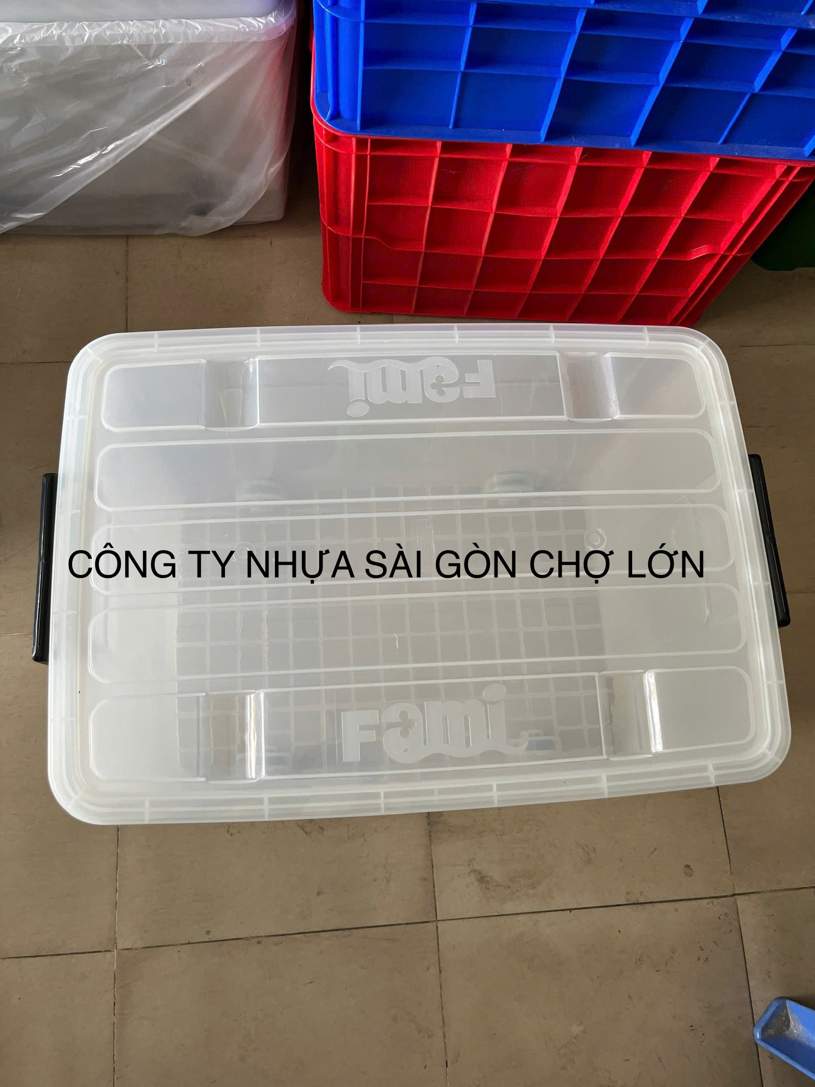 Thùng nhựa trong 95 lít có bánh xe Long Thành