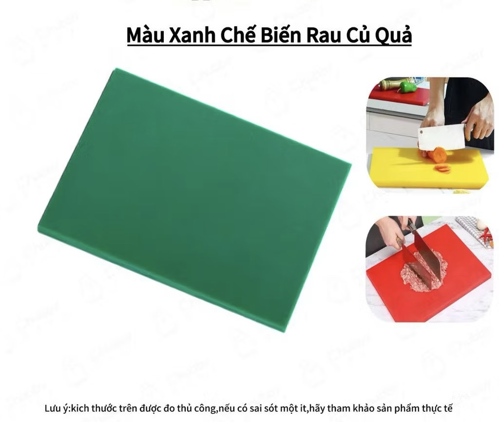 Thớt nhựa chữ Nhật công nghiệp kháng khuẩn 40*60*2 cm