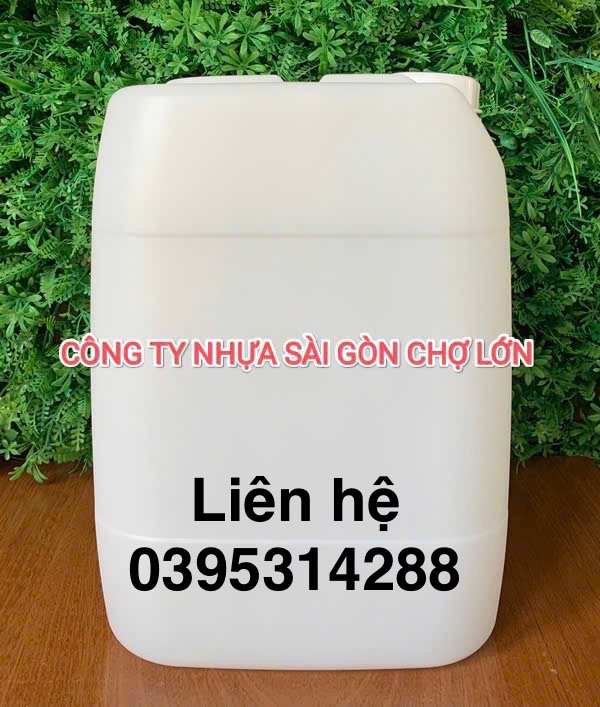 Can nhựa vuông 10 lít hóa chất màu trắng