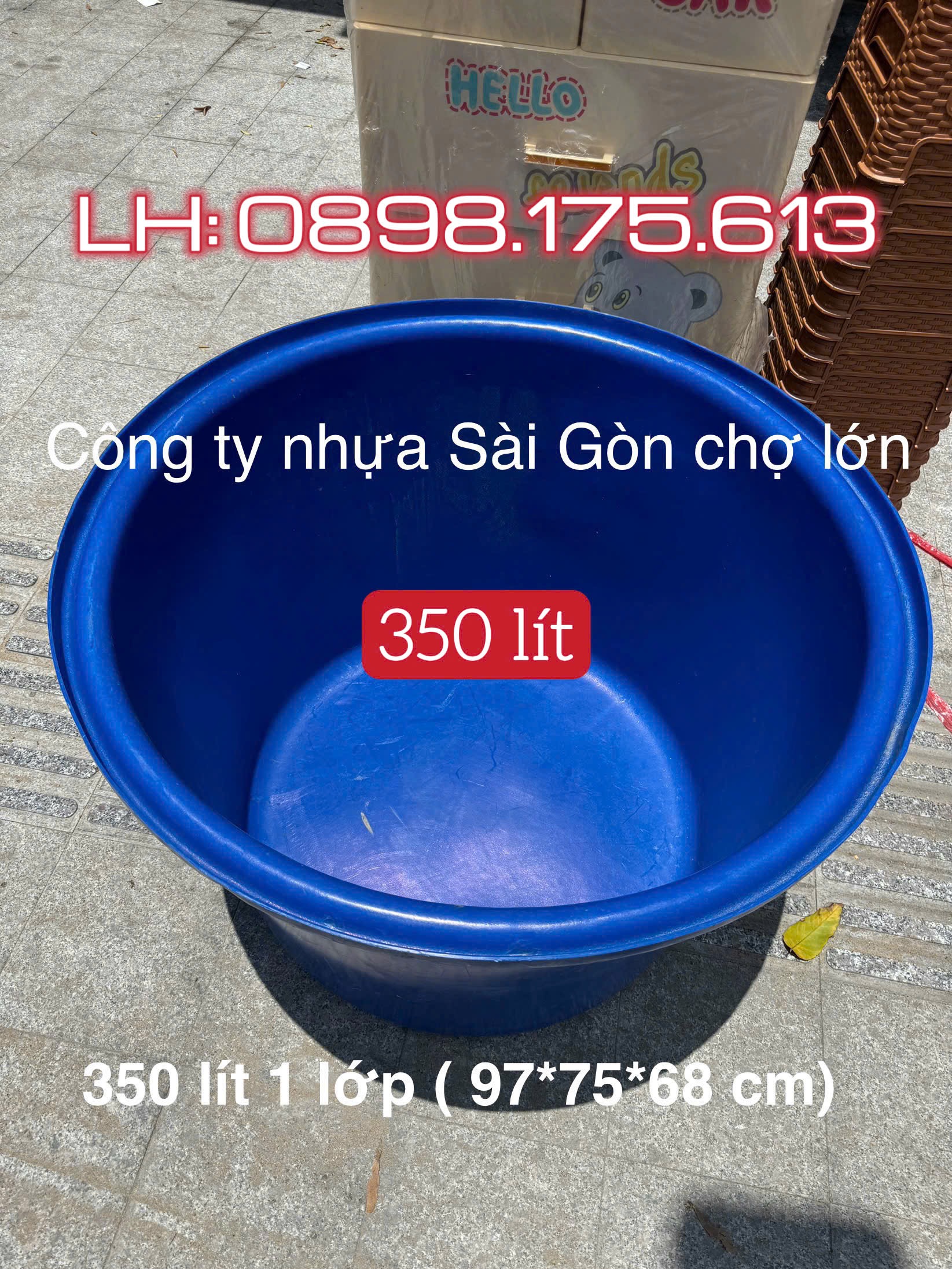 Thùng tròn nuôi cá 350 lít ( 97*75*68 cm) 1 lớp và 2 lớp 🌸
