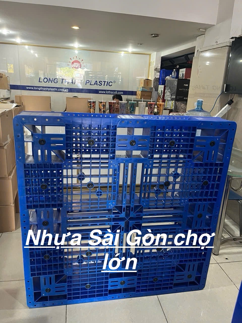Pallet nhựa PL16-LK Long Thành(120*120*15 cm)
