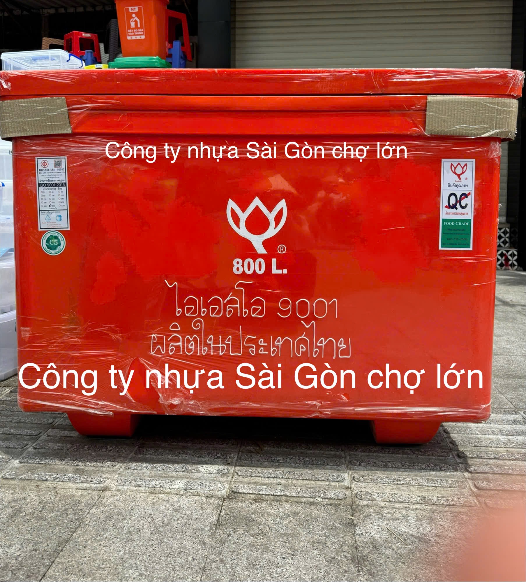 Thùng đá Thái Lan 800 lít nhập khẩu màu xanh