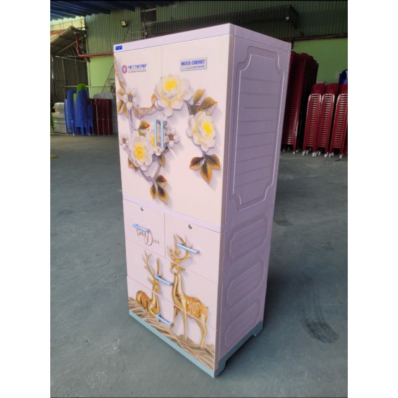 Tủ treo đồ MOCA  2 cánh 3 ngăn con Nai vàng cao cấp Việt Thành