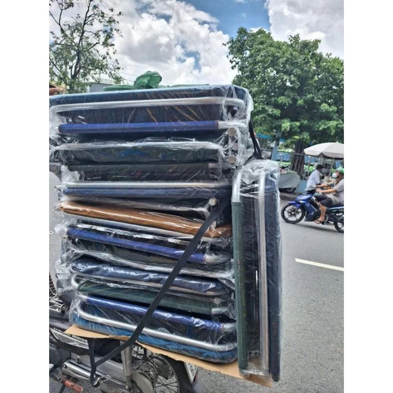 Giường xếp  sắt vải bố tiện lợi (hoả tốc)