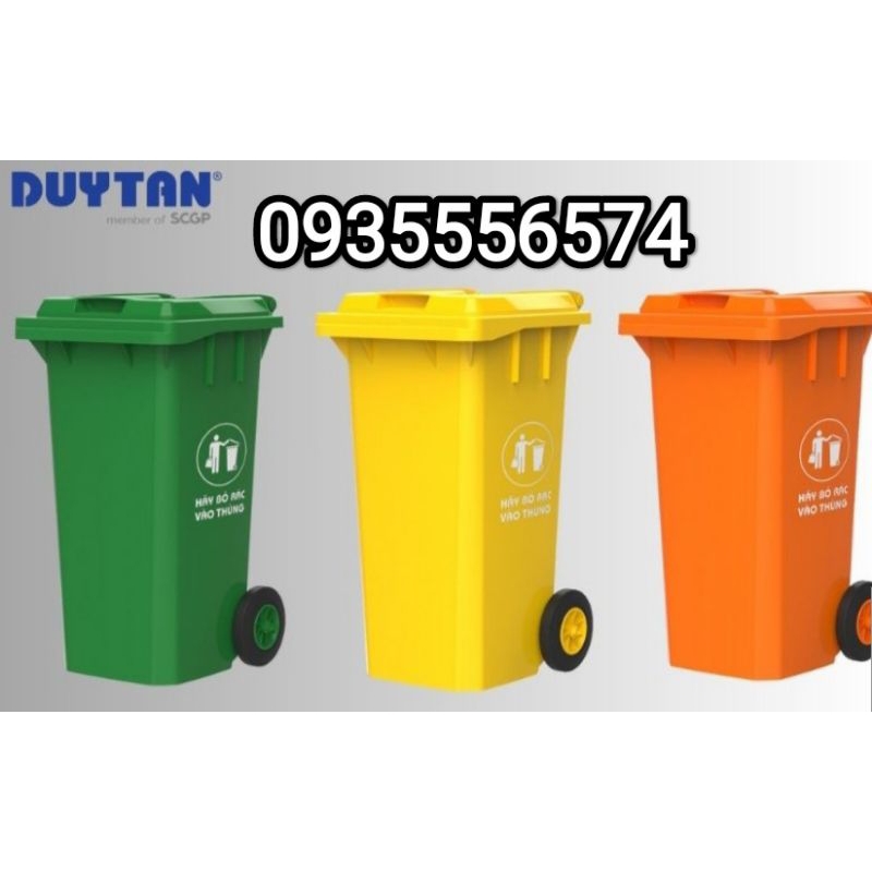 Thùng rác 240 lít nắp kín Duy Tân