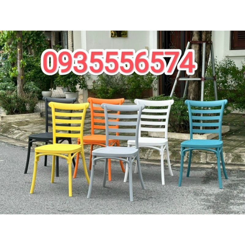 Ghế nhựa đúc cafe BISTRO SỌC NGANG NHẬP KHẨU
