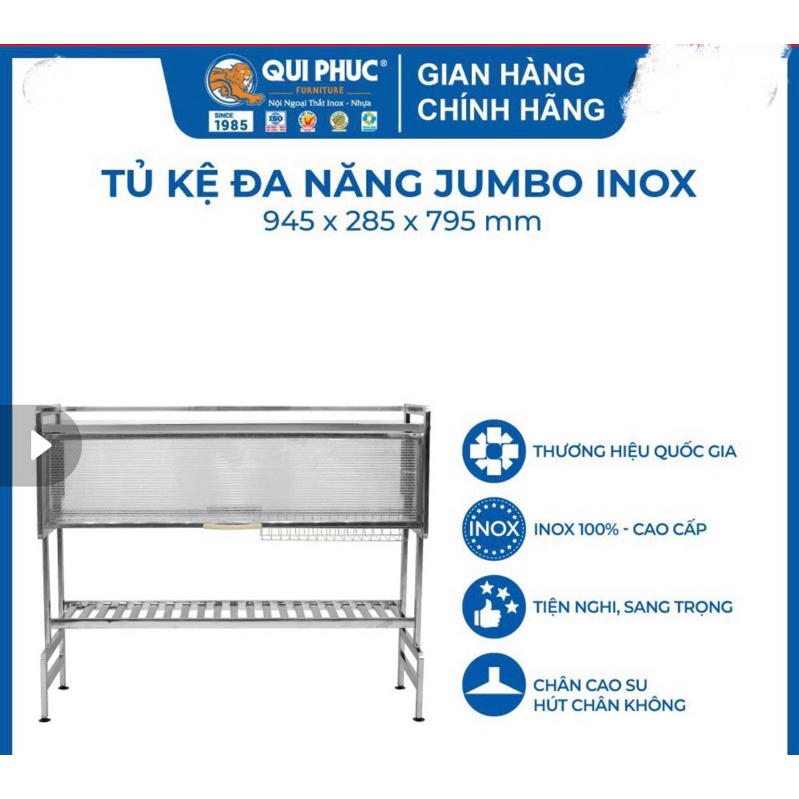 Tủ kệ inox đa năng JumBo Qui Phúc