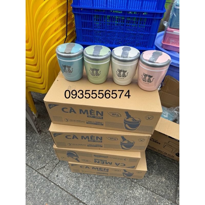 Cà mèn hộp đựng cơm 3 ngăn có muỗng  cao cấp
