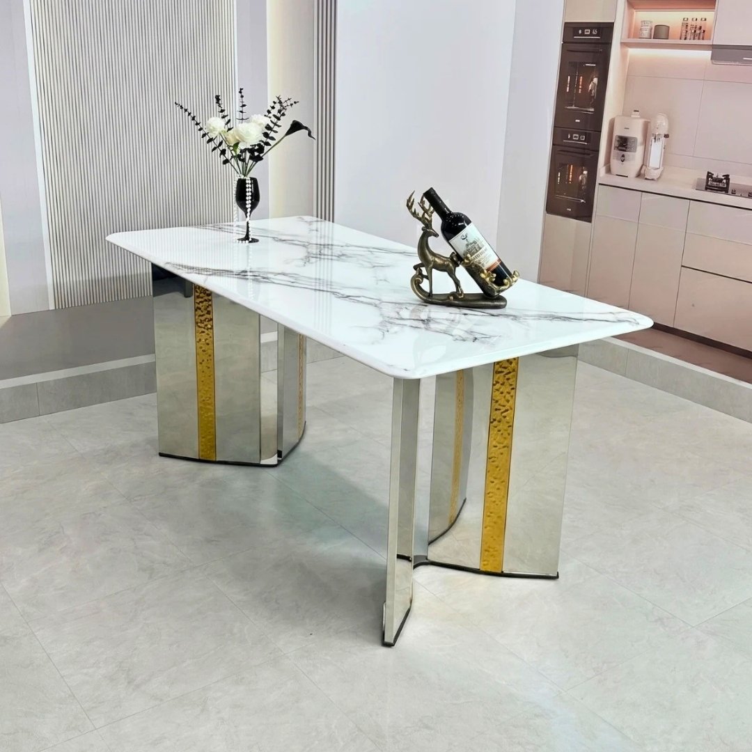 Bàn ăn Elara 160 cm phù hợp phòng ăn 6 người sang trọng.