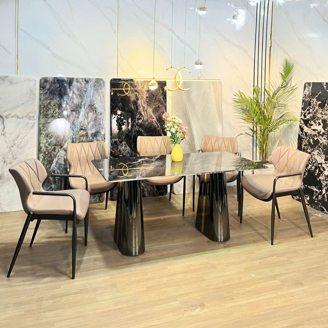 Bàn ăn Elena 140x80 mặt đá Ceramic 