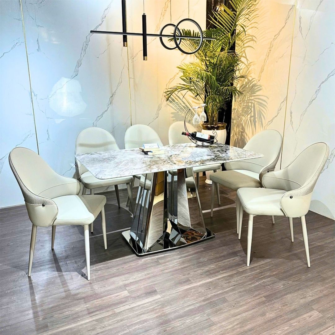 Bàn ăn Olivia đá vi tinh thể cao cấp