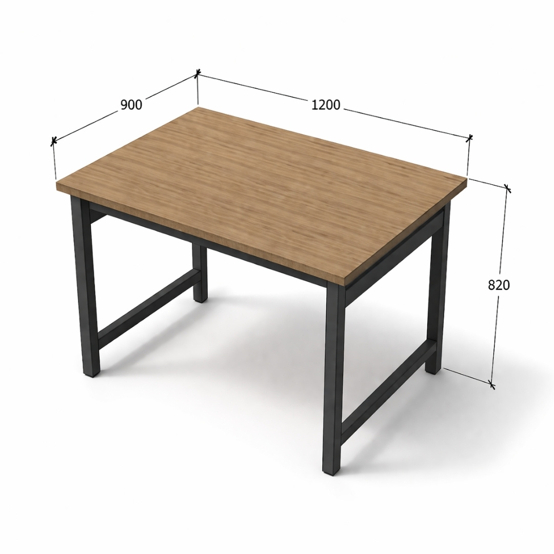 Bàn Cắt May MDF Melamine 120x90x82cm Chân Sắt Hộp Gấp Gọn Sơn Tĩnh Điện KN Home Decor