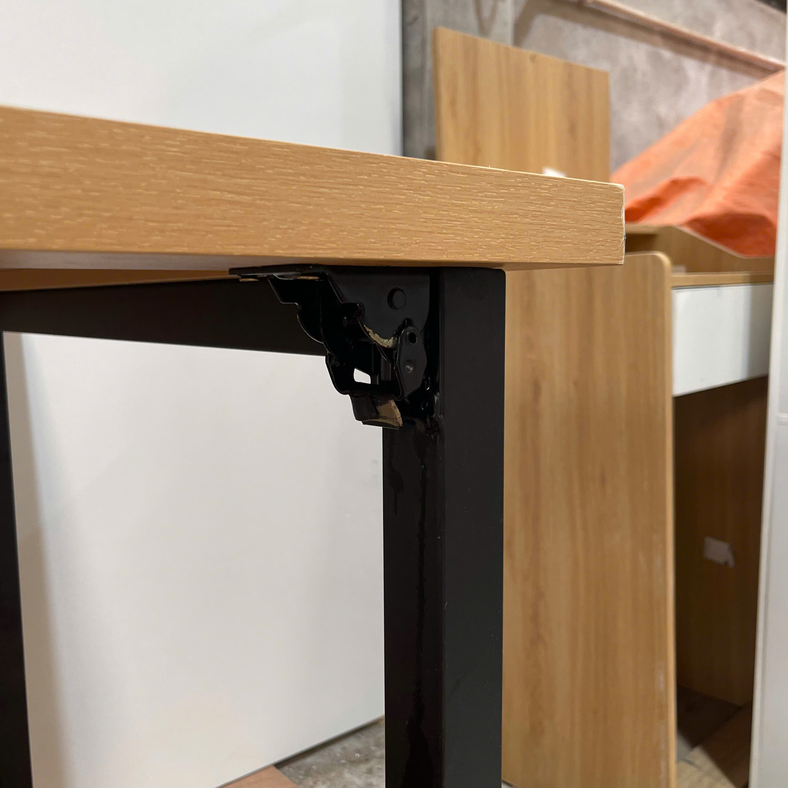 Bàn Cắt May MDF Melamine 120x90x82cm Chân Sắt Hộp Gấp Gọn Sơn Tĩnh Điện KN Home Decor