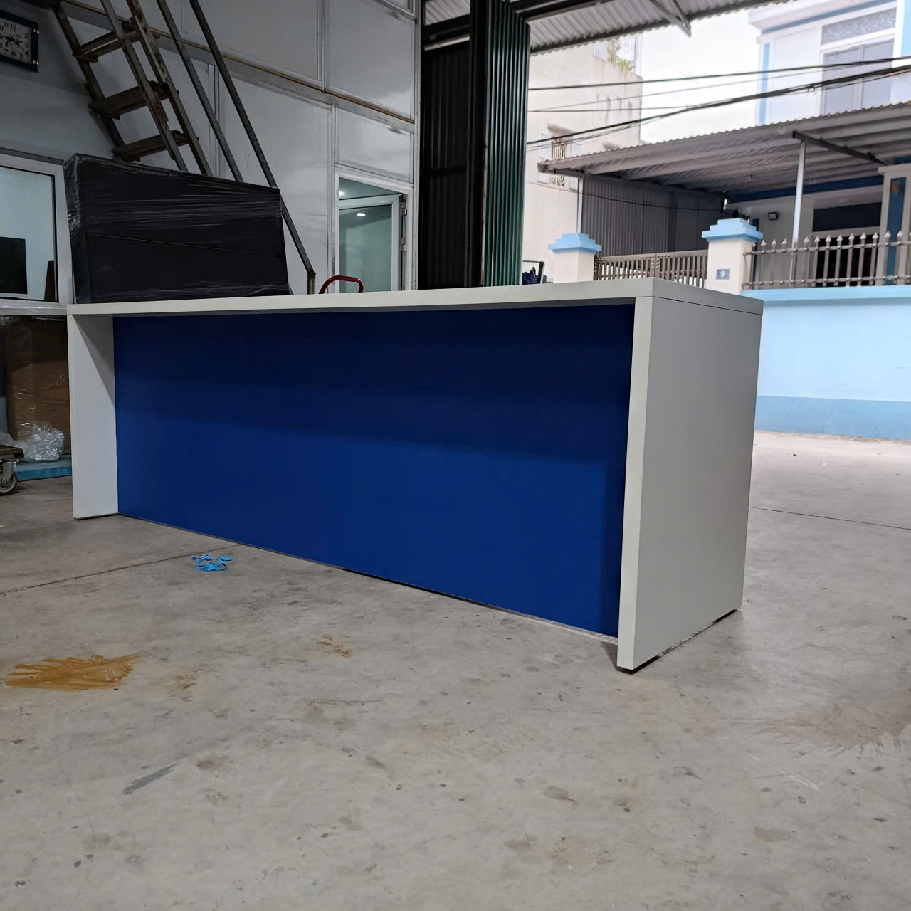 Bàn Đón Tiếp Học Viên MDF Melamine 220x60x75cm Quầy Lễ Tân Đơn Giản KN Home Decor