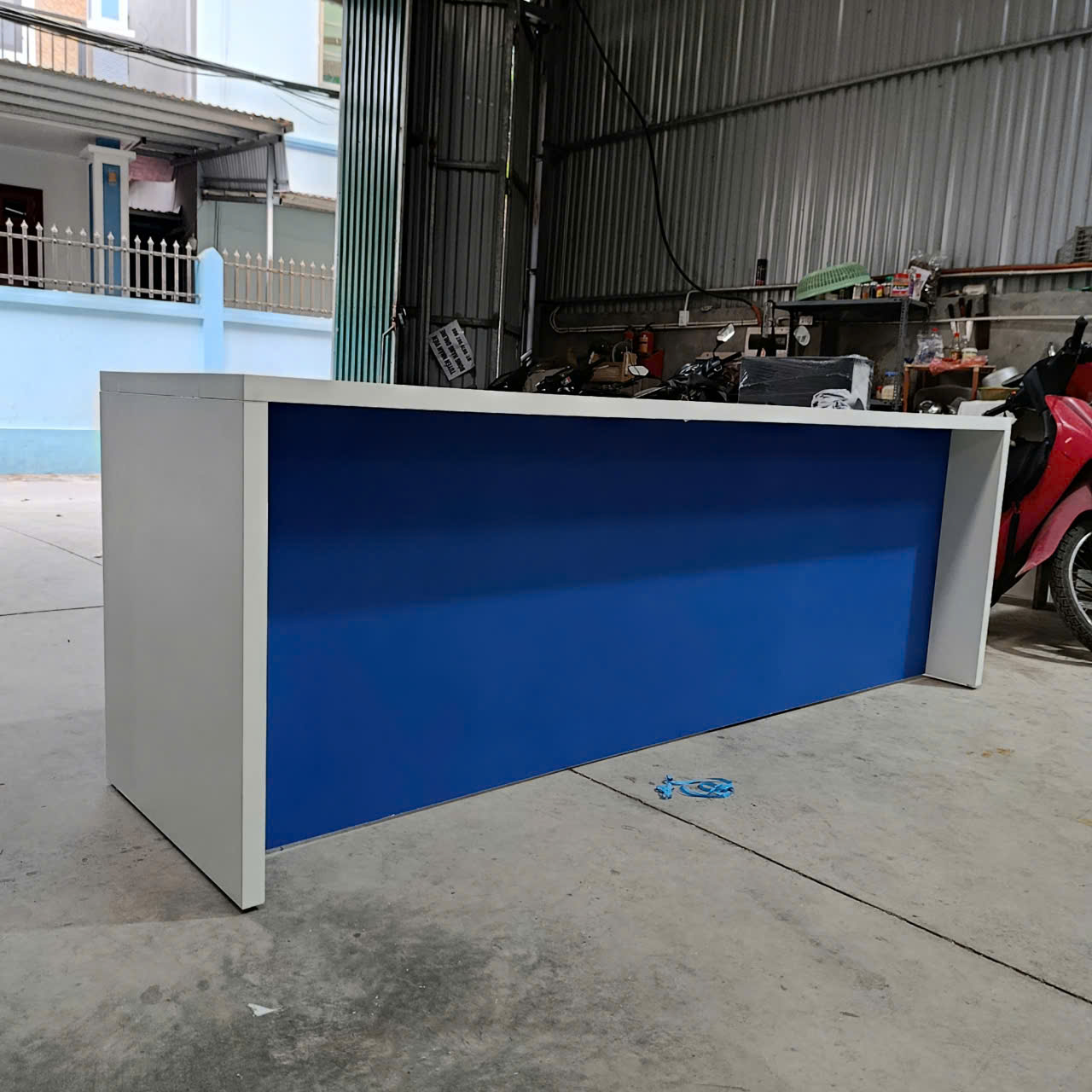 Bàn Đón Tiếp Học Viên MDF Melamine 220x60x75cm Quầy Lễ Tân Đơn Giản KN Home Decor