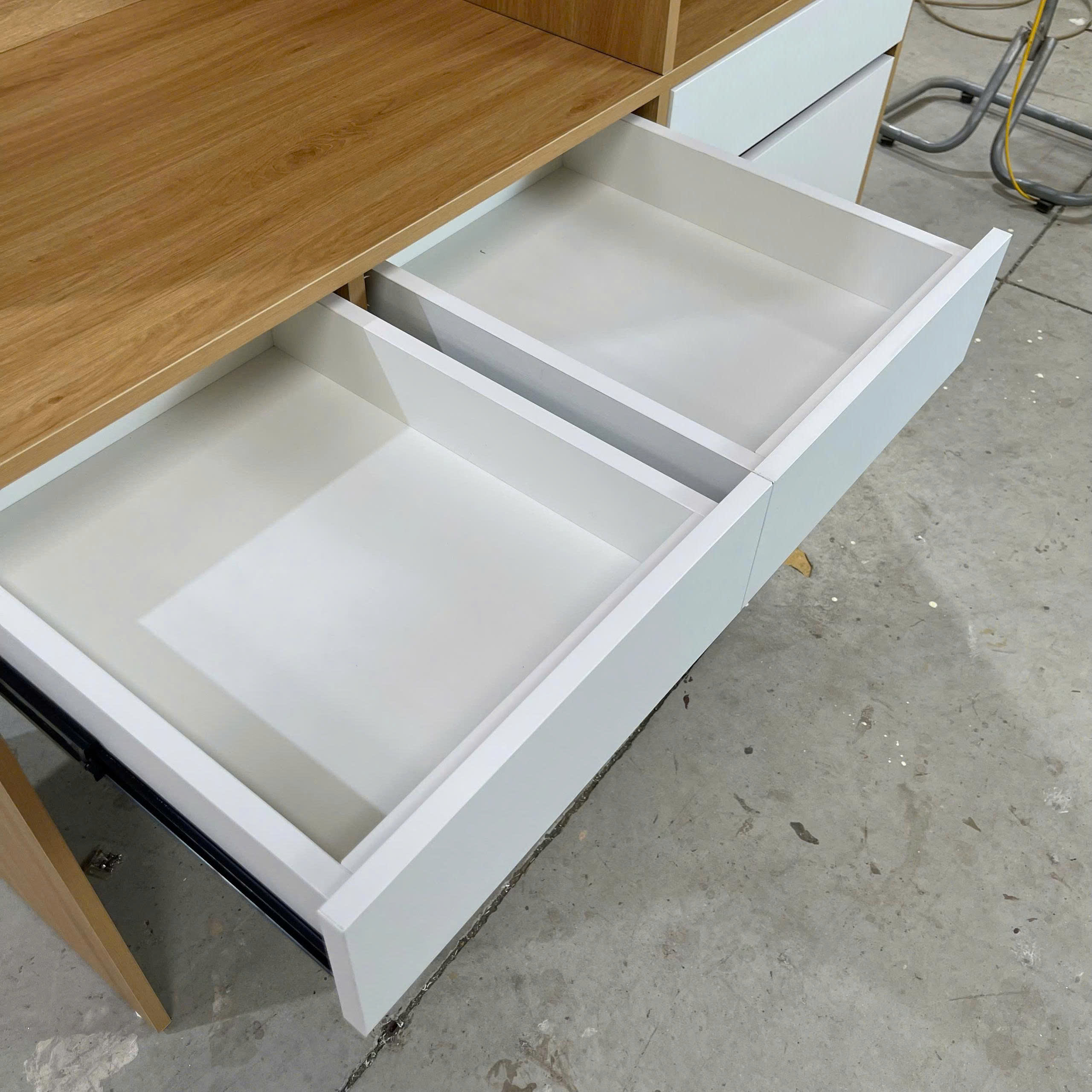 Bàn Học Kèm Giá Sách Và Tủ Lưu Trữ MDF Chống Ẩm 140x50x250cm KN-BHGS14050250