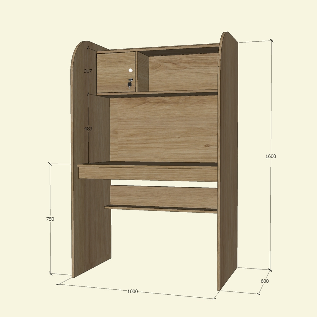Bàn học 80x60x120 có kệ trên 2 tầng tiện dụng