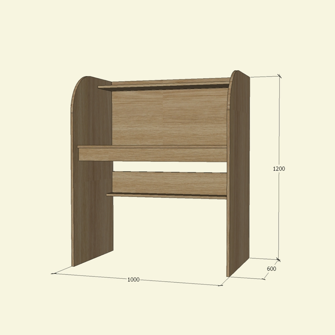 Bàn học vách cong bo tròn thiết kế riêng tư
