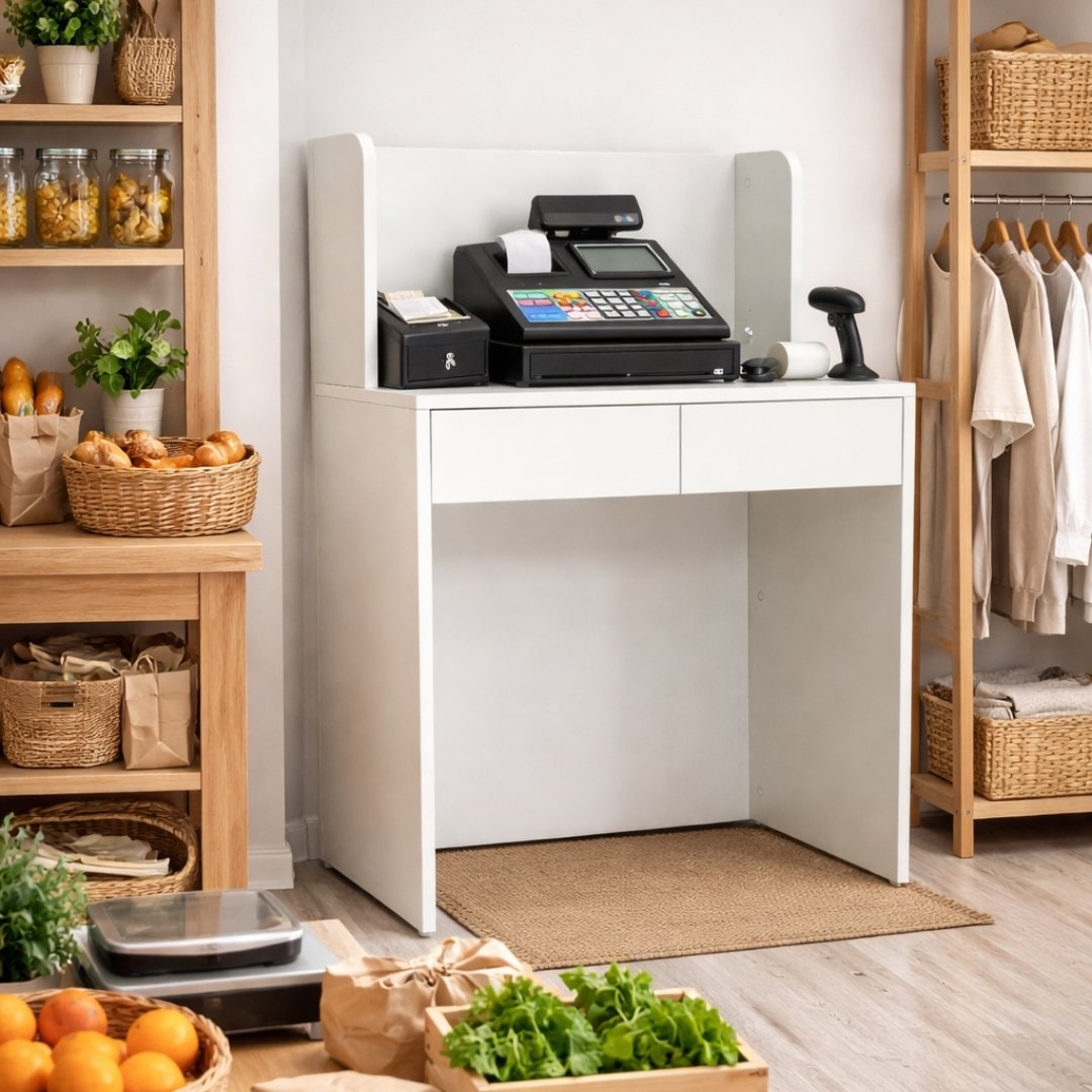 Bàn Thu Ngân Mini MDF Melamine 80x45x105cm Thiết Kế Gọn Nhỏ Hiện Đại KN Home Decor