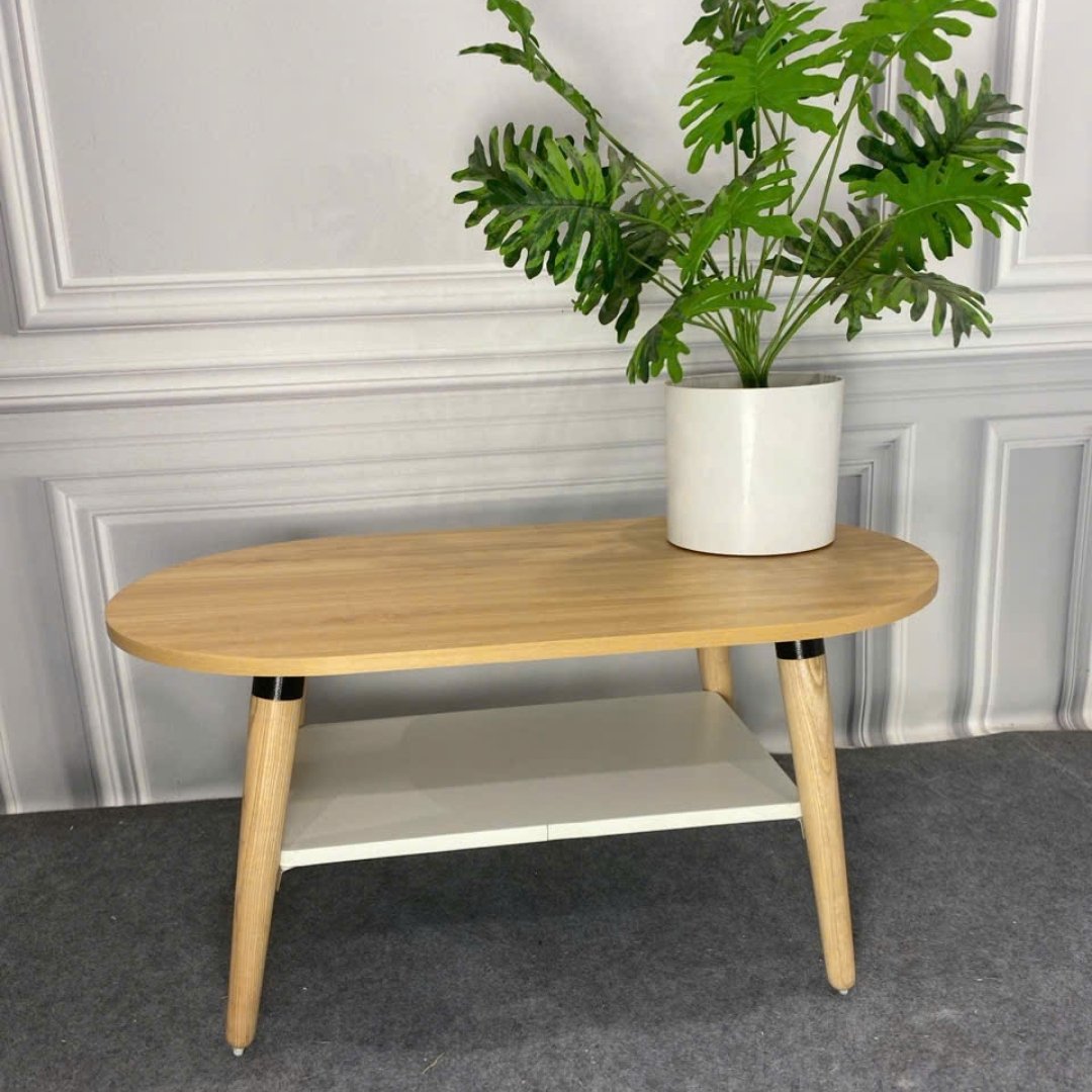 Bàn Trà Sofa MDF Melamine 90x50x37cm Kệ Dưới Lưu Trữ Phong Cách Hiện Đại KN Home Decor