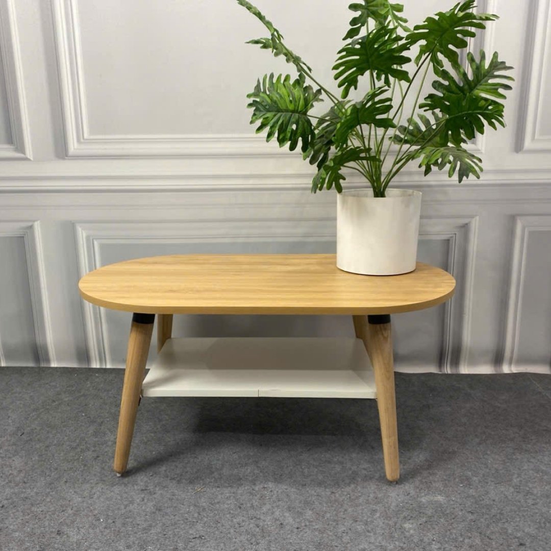 Bàn Trà Sofa MDF Melamine 90x50x37cm Kệ Dưới Lưu Trữ Phong Cách Hiện Đại KN Home Decor