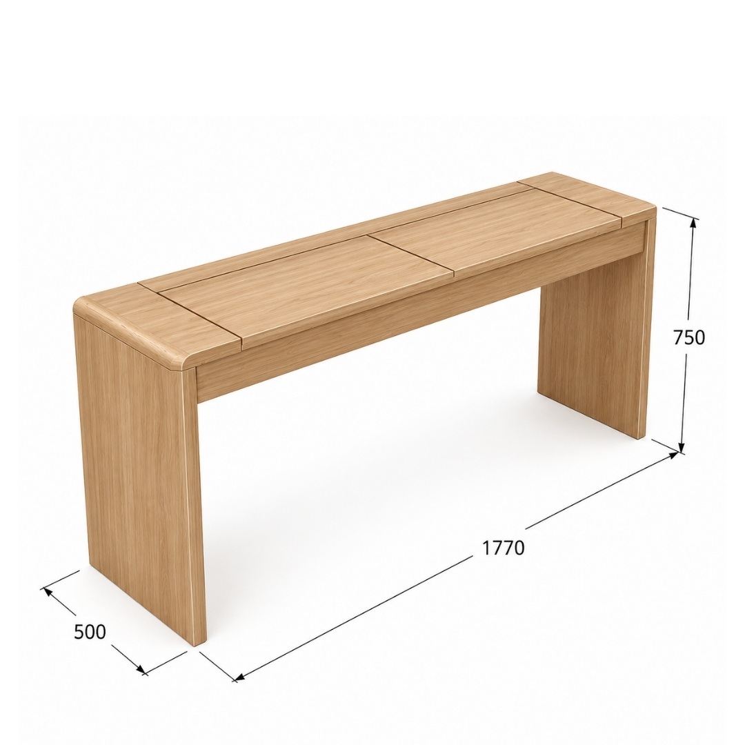 BÀN TRANG ĐIỂM GẤP GỌN KẾT HỢP LƯU TRỮ 177x50x75CM – KN HOME DECOR